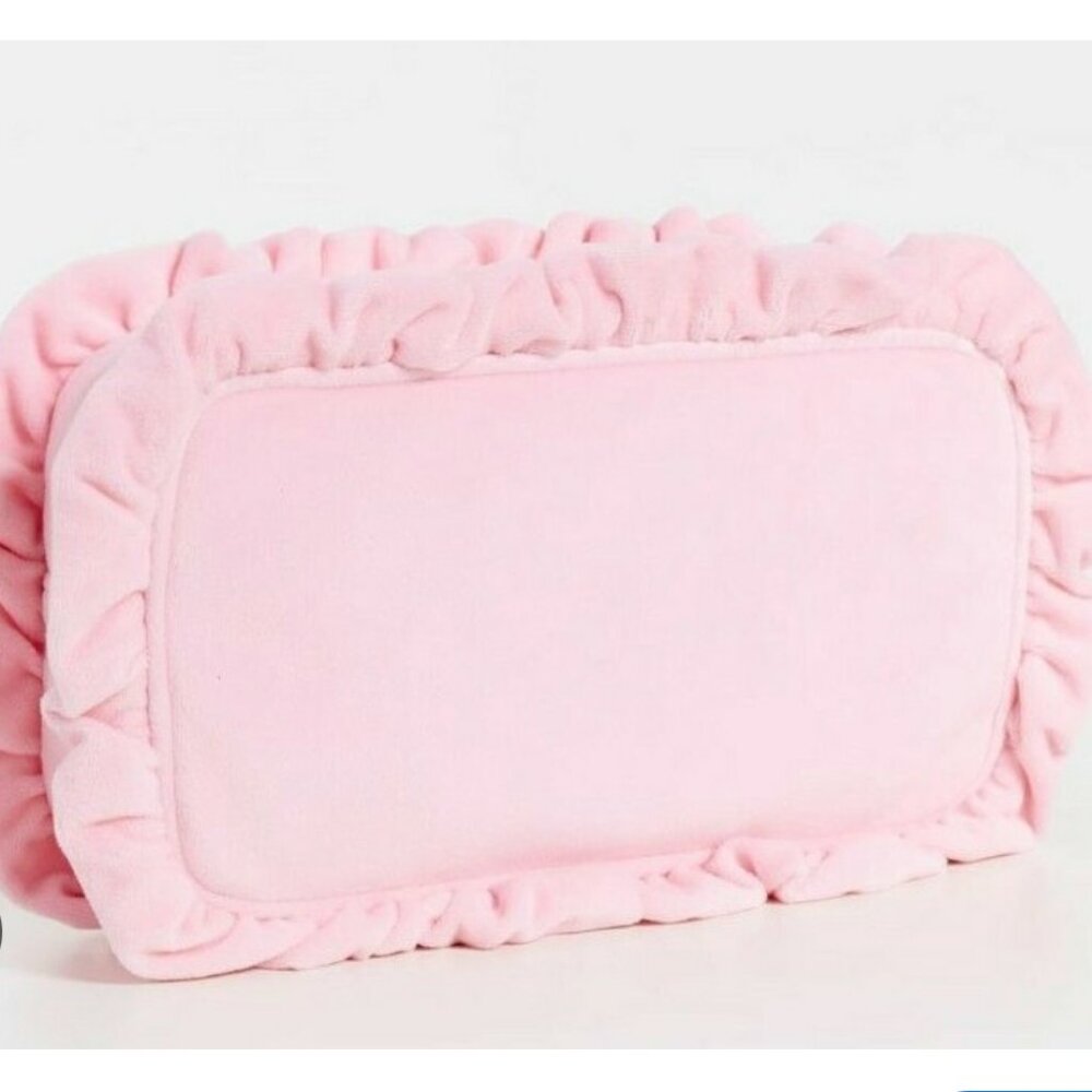 Stoney Clover Lane - Women's Velvet Ruffle Pouch - Small Embroidered Bird NWOT